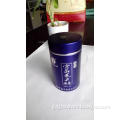 Blue luxury round aluminium can for tea and spices